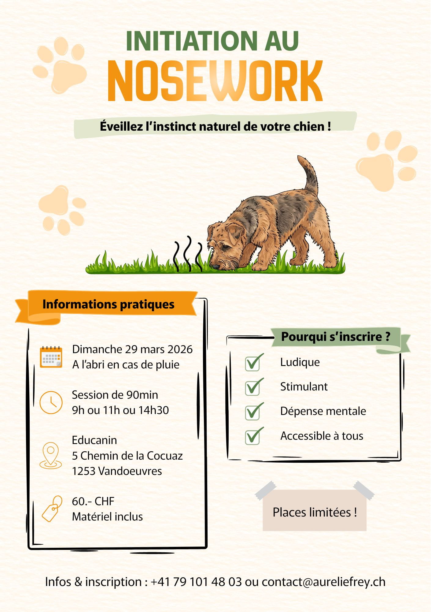 Affiche initiation 29.03.26 Affiche initiation Nosework